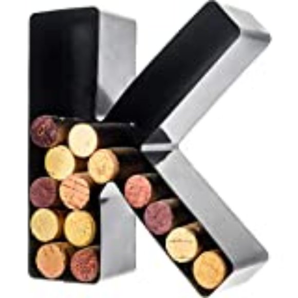 Wine Cork Holder Metal Monogram Letter / Succulent Decoration - Picture 11 of 11